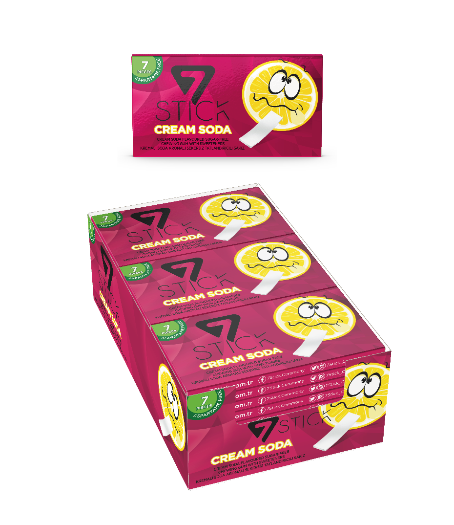 7STICK SEKERSIZ 7LI KREMALI SODA AROMALI SAKIZ 14,5gr (24 Adet)