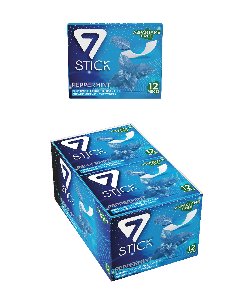 7STICK SEKERSIZ 12LI KESKİN NANE AROMALI SAKIZ 33gr (12 Adet)