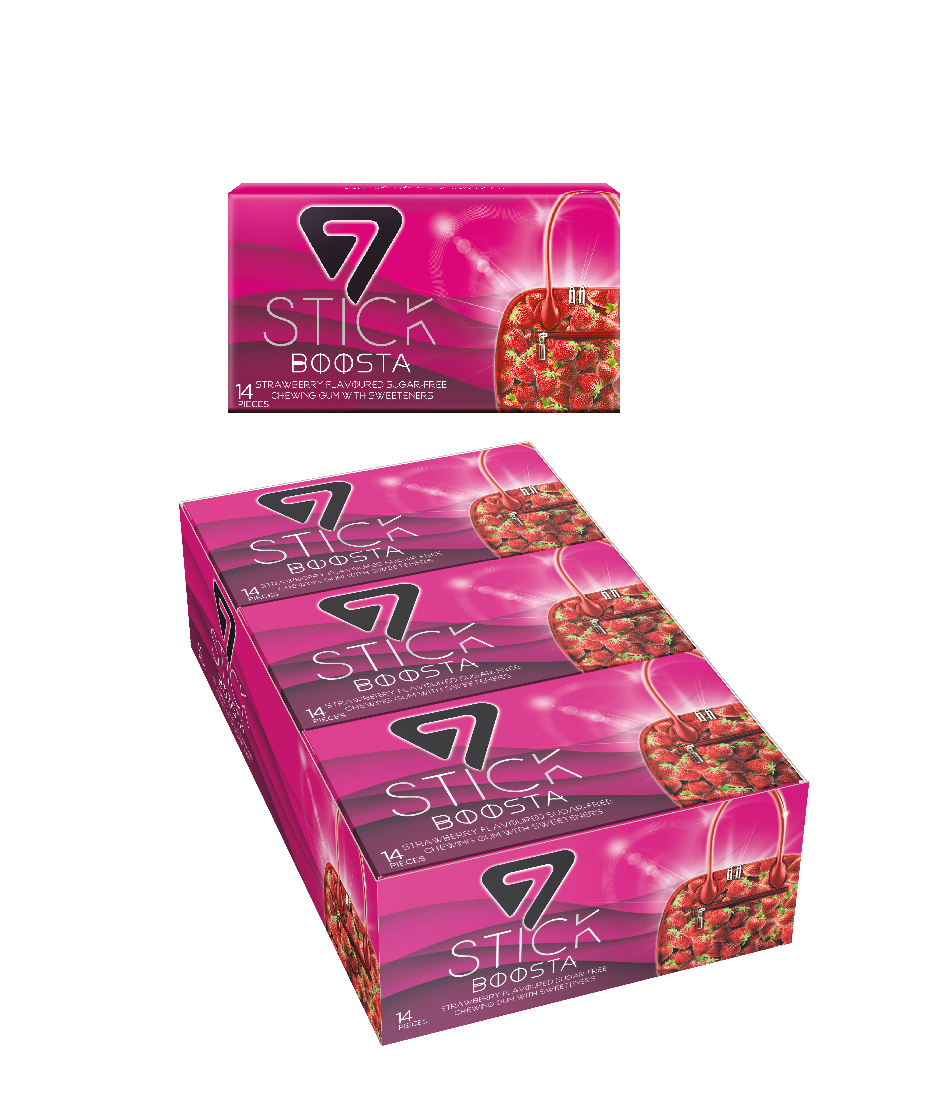 7STICK SEKERSIZ 14LU ÇİLEK AROMALI SAKIZ 29gr (12 Adet)