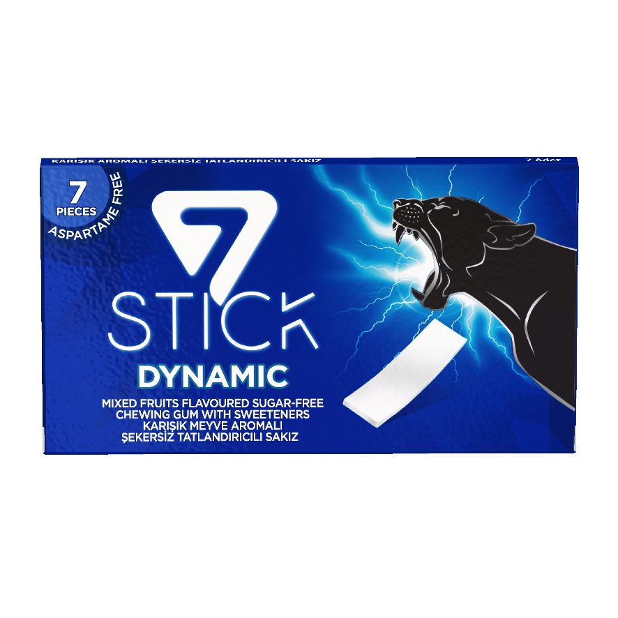 7STICK SEKERSIZ 7LI KARIŞIK MEYVE AROMALI SAKIZ 14,5gr