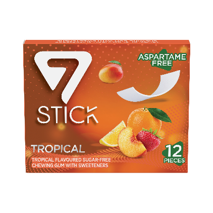 7STICK SEKERSIZ 12LI TROPIKAL AROMALI SAKIZ 33gr