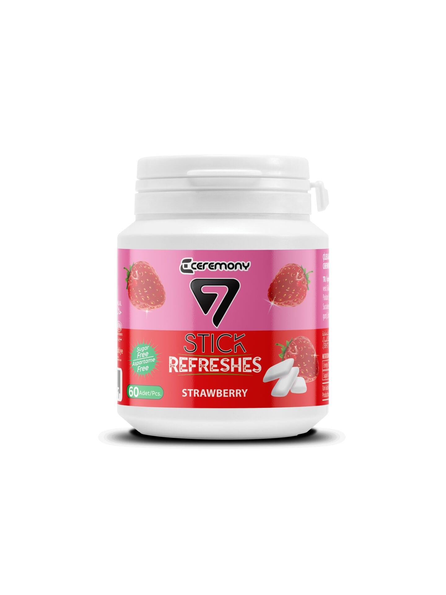 7STICK SEKERSIZ STRAWBERRY AROMALI DRAJE SAKIZ 60 PCS
