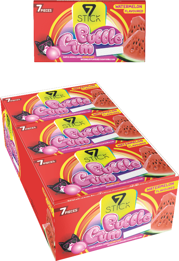 7STICK SEKERLI 7LI KARPUZ AROMALI SAKIZ 14,5gr (24 Adet)