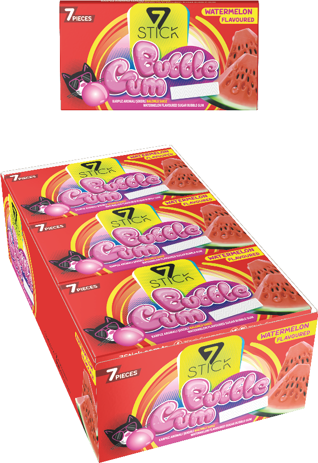 7STICK SEKERLI 7LI KARPUZ AROMALI SAKIZ 14,5gr (24 Adet)