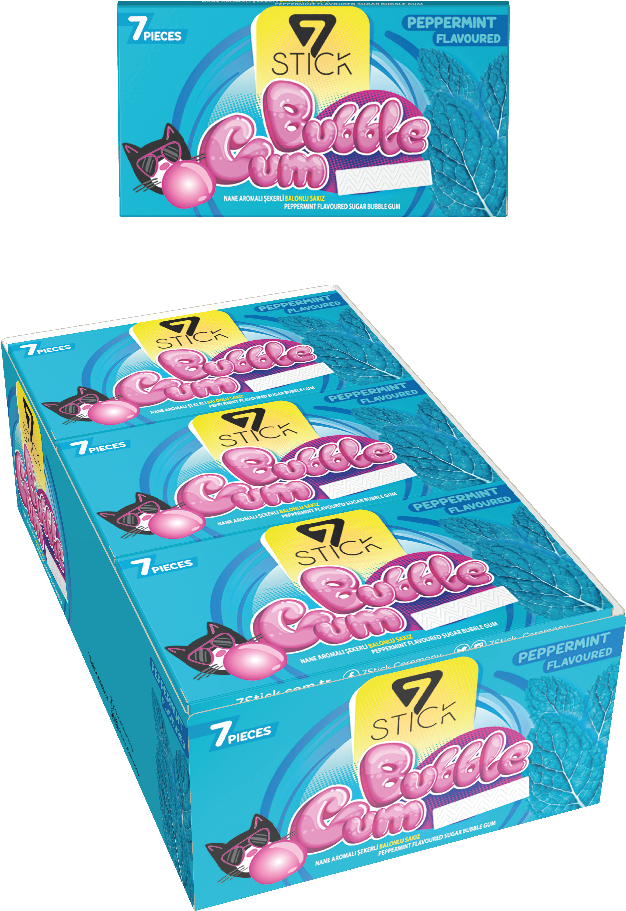 7STICK SEKERLI 7LI KESKİN NANE AROMALI SAKIZ 14,5gr (24 Adet)