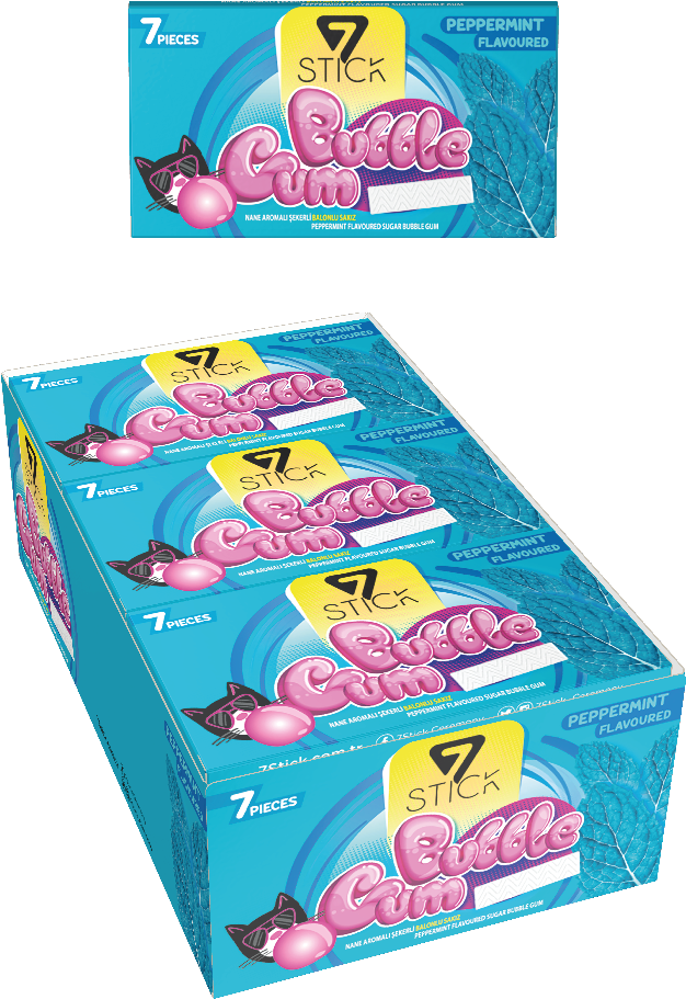 7STICK SEKERLI 7LI KESKİN NANE AROMALI SAKIZ 14,5gr (24 Adet)