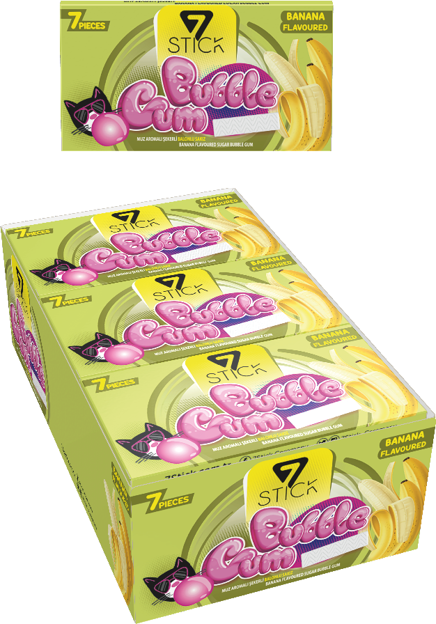 7STICK SEKERLI 7LI MUZ AROMALI SAKIZ 14,5gr (24 Adet),