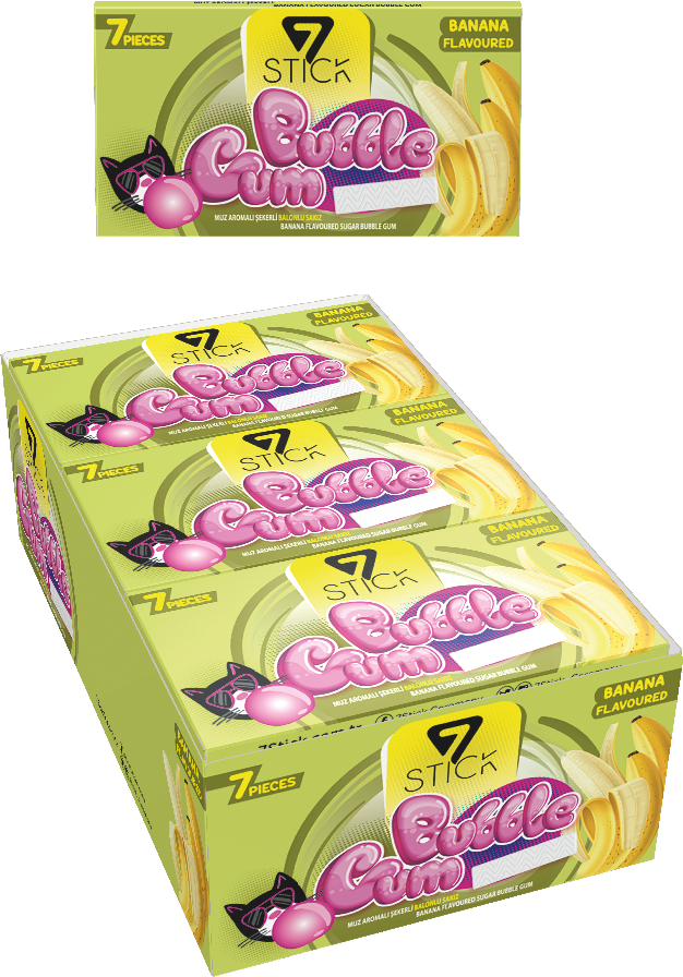 7STICK SEKERLI 7LI MUZ AROMALI SAKIZ 14,5gr (24 Adet),