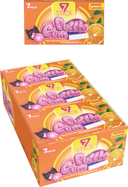 7STICK SEKERLI 7LI PORTAKAL AROMALI SAKIZ 14,5gr (24 Adet)