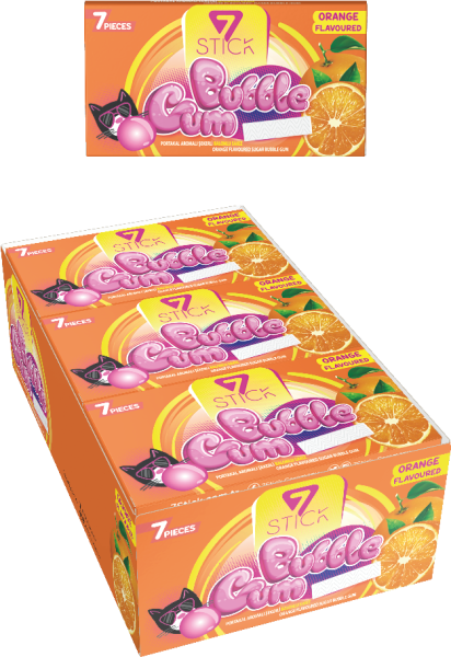 7STICK SEKERLI 7LI PORTAKAL AROMALI SAKIZ 14,5gr (24 Adet)