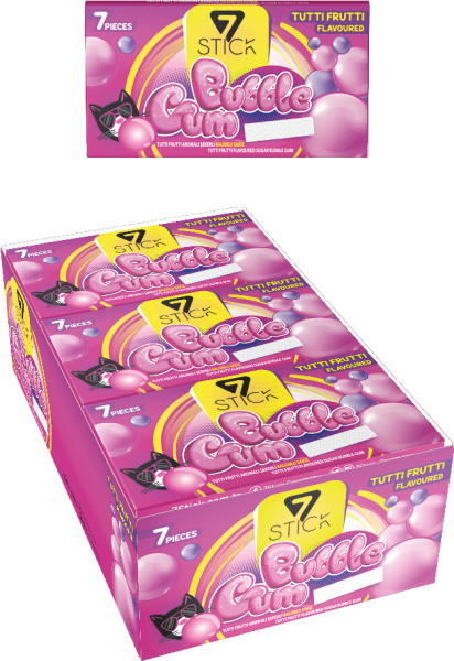 7STICK SEKERLI 7LI TUTTI FRUTTI AROMALI SAKIZ 14,5gr (24 Adet)