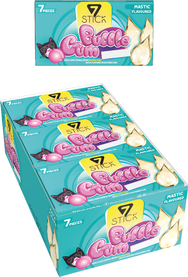 7STICK SEKERLI 7LI DAMLA SAKIZI AROMALI SAKIZ 14,5gr (24 Adet)
