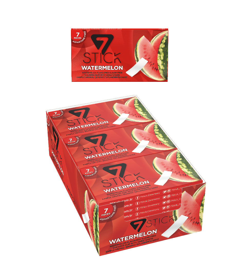 7STICK SEKERSIZ 7LI KARPUZ AROMALI SAKIZ 14,5gr (24 Adet)