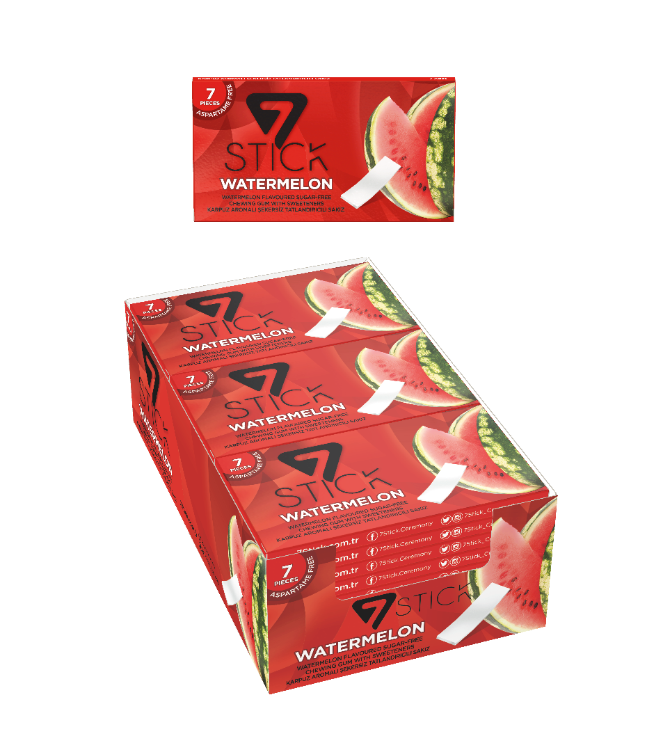 7STICK SEKERSIZ 7LI KARPUZ AROMALI SAKIZ 14,5gr (24 Adet)