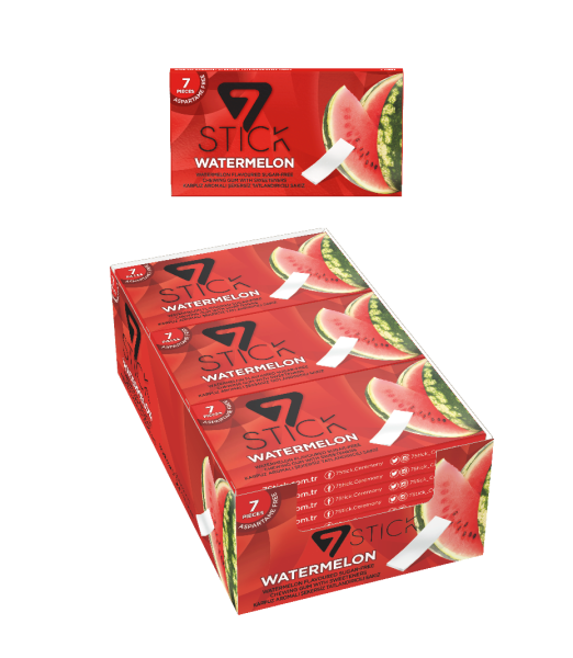 7STICK SEKERSIZ 7LI KARPUZ AROMALI SAKIZ 14,5gr (24 Adet)