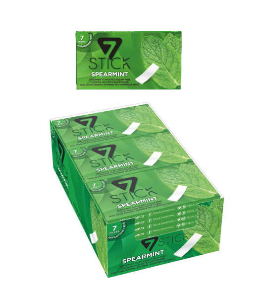 7STICK SEKERSIZ 7LI YEŞİL NANE AROMALI SAKIZ 14,5gr (24 Adet)