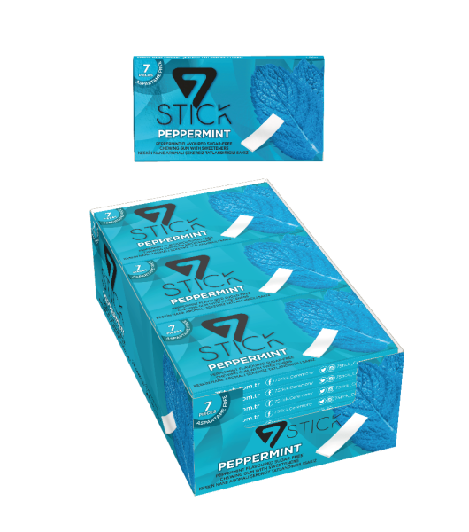 7STICK SEKERSIZ 7LI KESKİN NANE AROMALI SAKIZ 14,5gr (24 Adet)