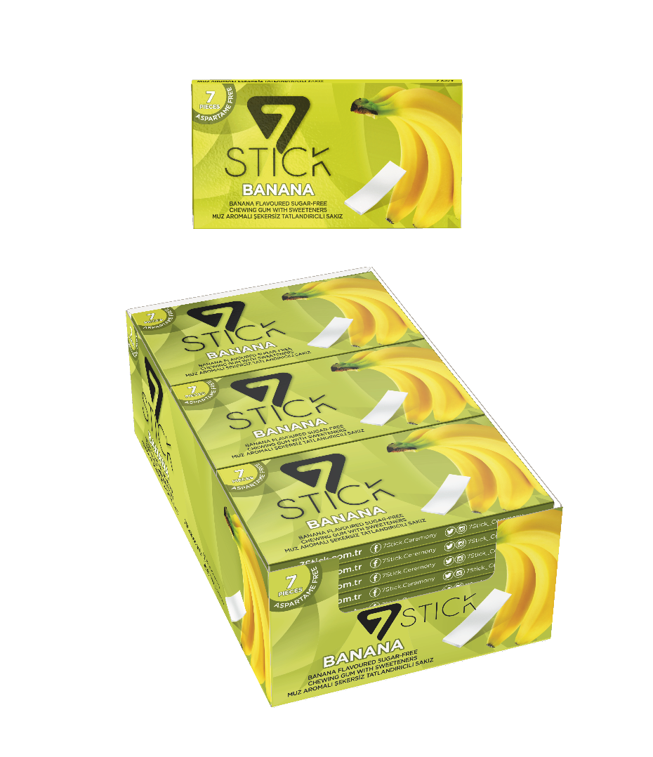 7STICK SEKERSIZ 7LI MUZ AROMALI SAKIZ 14,5gr (24 Adet)