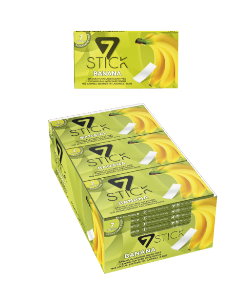7STICK SEKERSIZ 7LI MUZ AROMALI SAKIZ 14,5gr (24 Adet)