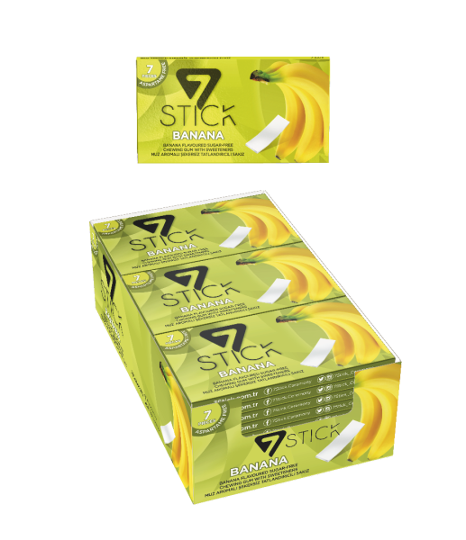 7STICK SEKERSIZ 7LI MUZ AROMALI SAKIZ 14,5gr (24 Adet)