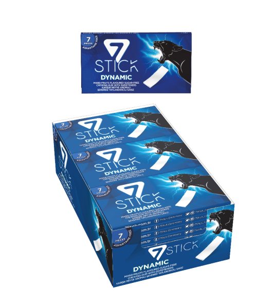 7STICK SEKERSIZ 7LI KARIŞIK MEYVE AROMALI SAKIZ 14,5gr (24 Adet)