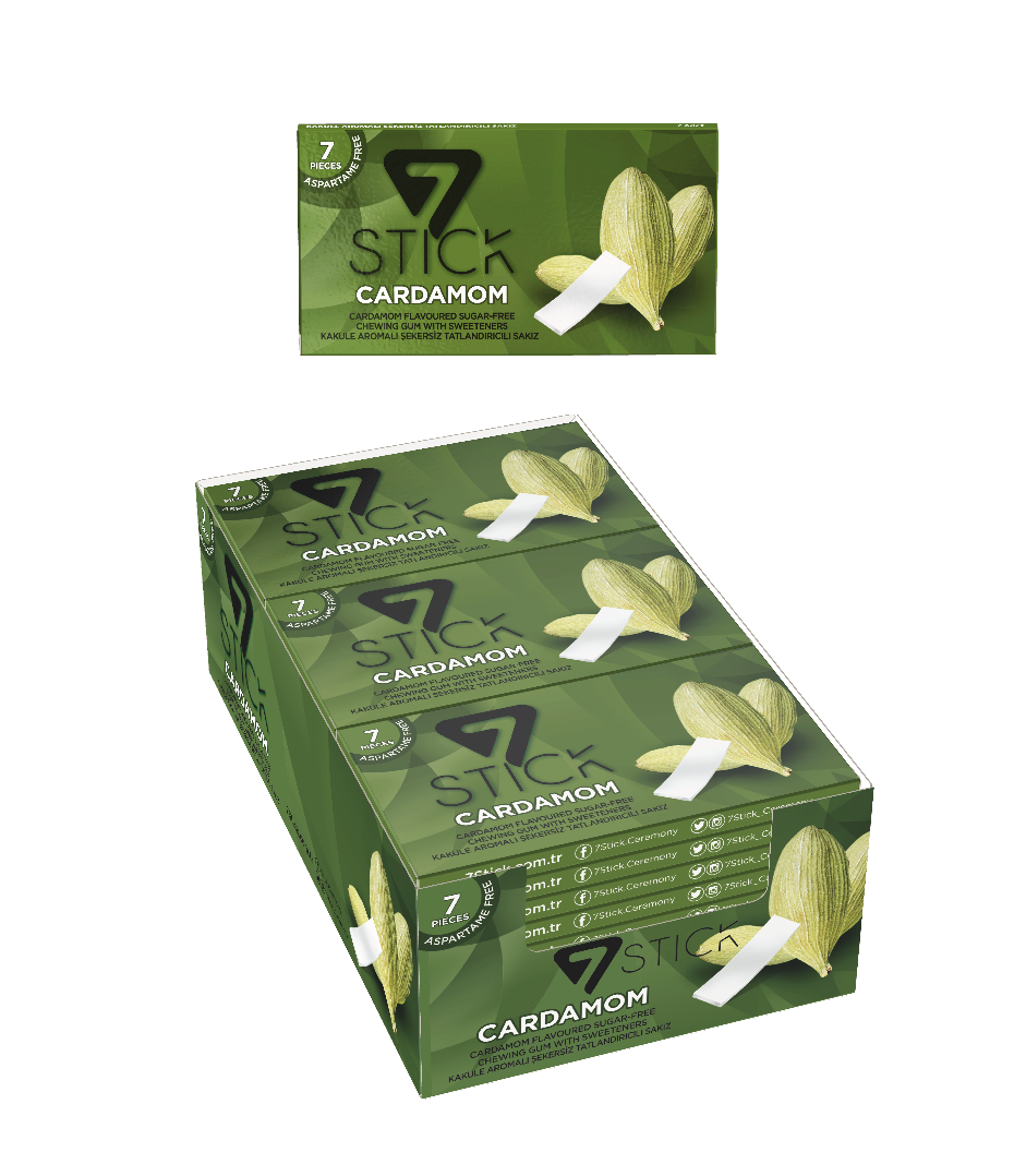 7STICK SEKERSIZ 7LI KAKULE AROMALI SAKIZ 14,5gr (24 Adet)