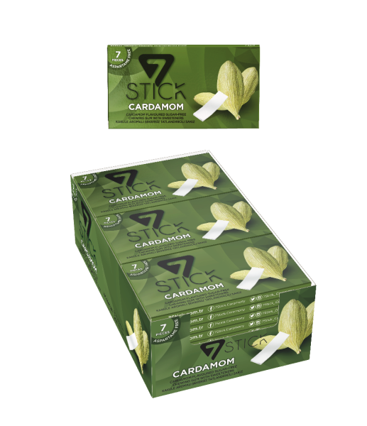 7STICK SEKERSIZ 7LI KAKULE AROMALI SAKIZ 14,5gr (24 Adet)