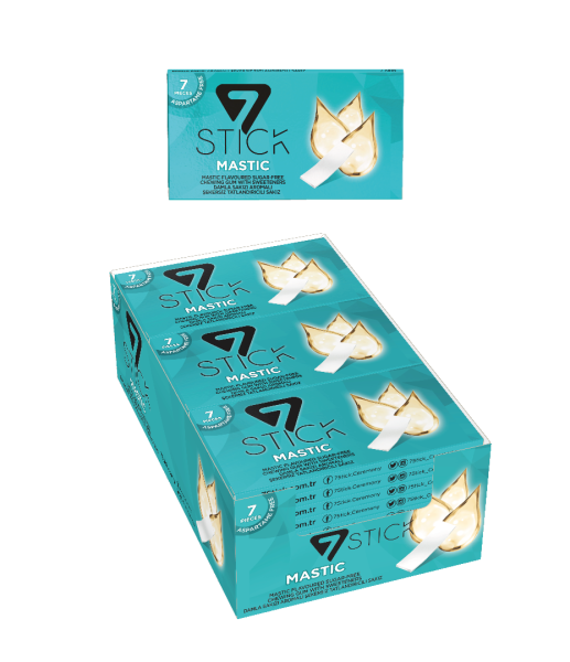 7STICK SEKERSIZ 7LI DAMLA SAKIZI AROMALI SAKIZ 14,5gr (24 Adet)