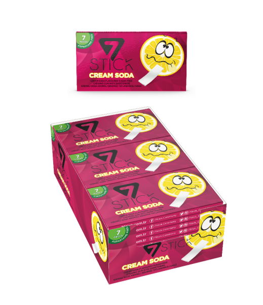 7STICK SEKERSIZ 7LI KREMALI SODA AROMALI SAKIZ 14,5gr (24 Adet)