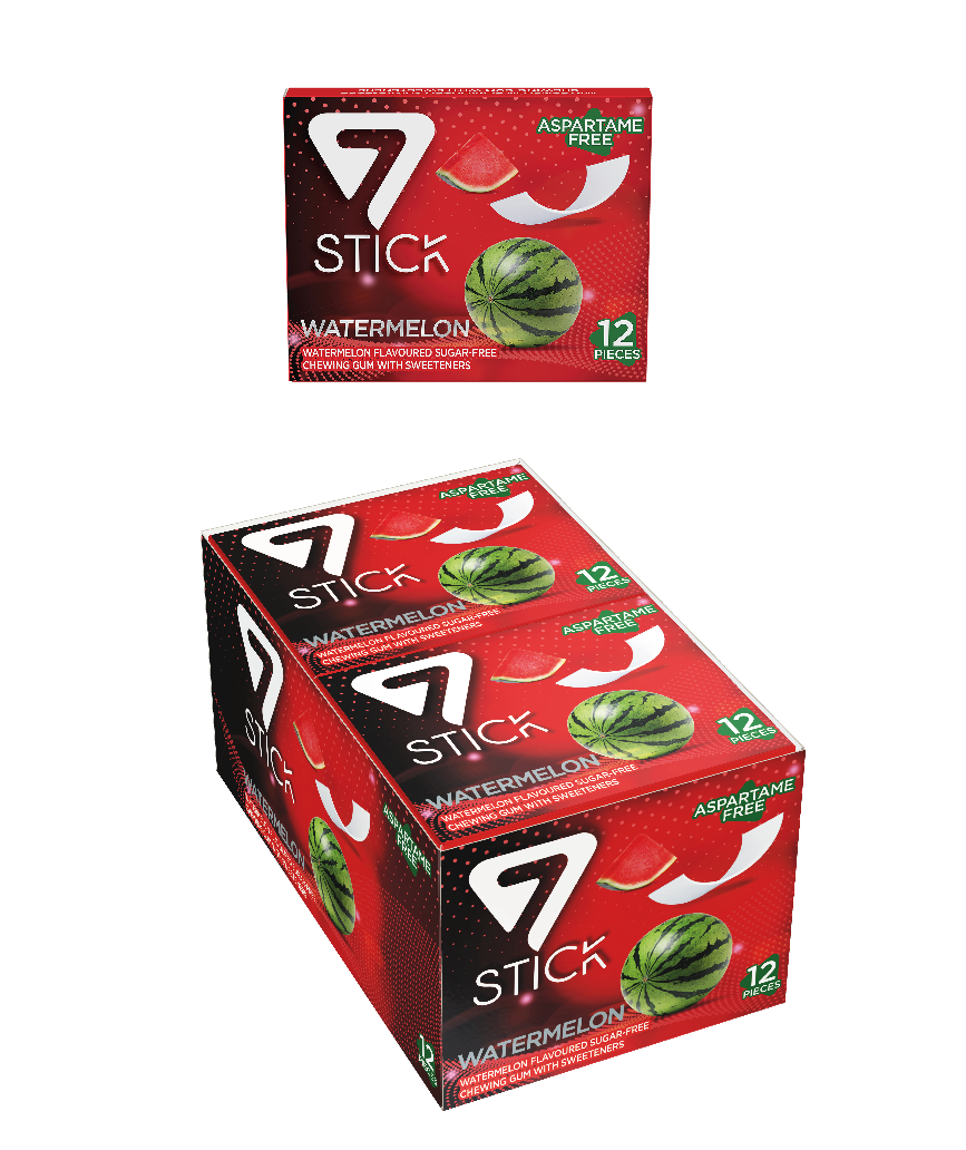 7STICK SEKERSIZ 12LI KARPUZ AROMALI SAKIZ 33gr (12 Adet)