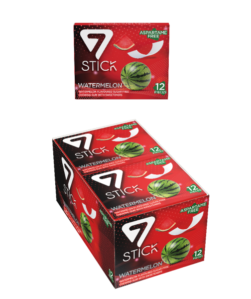 7STICK SEKERSIZ 12LI KARPUZ AROMALI SAKIZ 33gr (12 Adet)