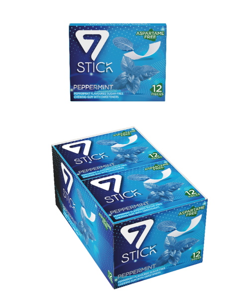 7STICK SEKERSIZ 12LI KESKİN NANE AROMALI SAKIZ 33gr (12 Adet)