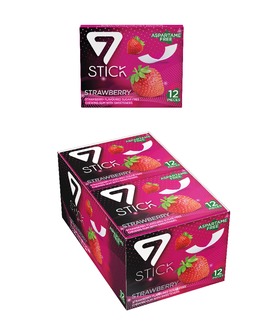 7STICK SEKERSIZ 12LI ÇİLEK AROMALI SAKIZ 33gr (12 Adet)