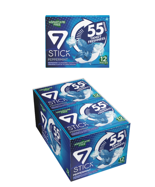 7STICK SEKERSIZ 12LI 55DK KESKIN NANE AROMALI SAKIZ 33gr (12 Adet)