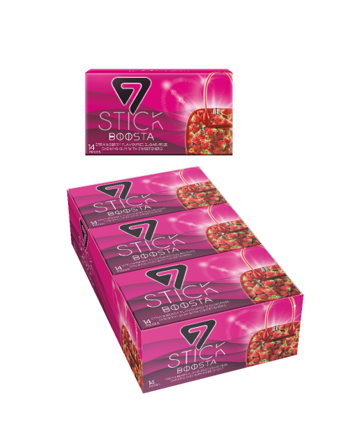 7STICK SEKERSIZ 14LU ÇİLEK AROMALI SAKIZ 29gr (12 Adet)