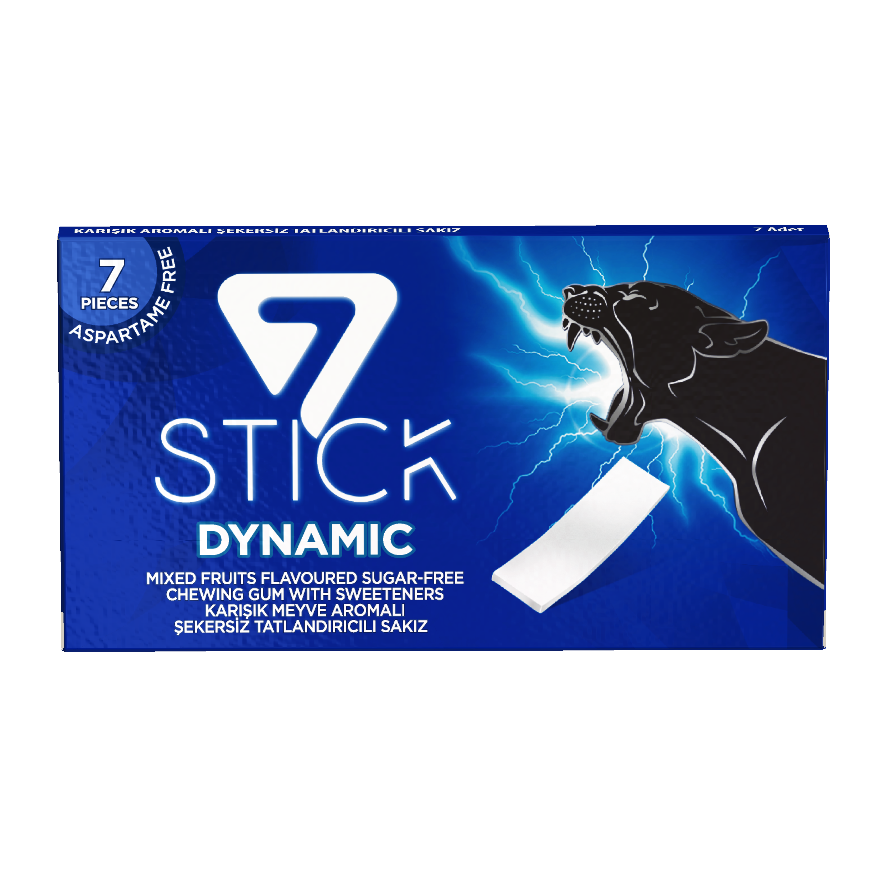 7STICK SEKERSIZ 7LI KARIŞIK MEYVE AROMALI SAKIZ 14,5gr