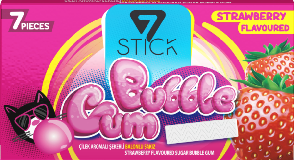 7STICK SEKERLI 7LI ÇİLEKAROMALI SAKIZ 14,5gr