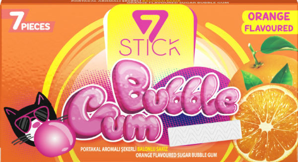 7STICK SEKERLI 7LI PORTAKAL AROMALI SAKIZ 14,5gr