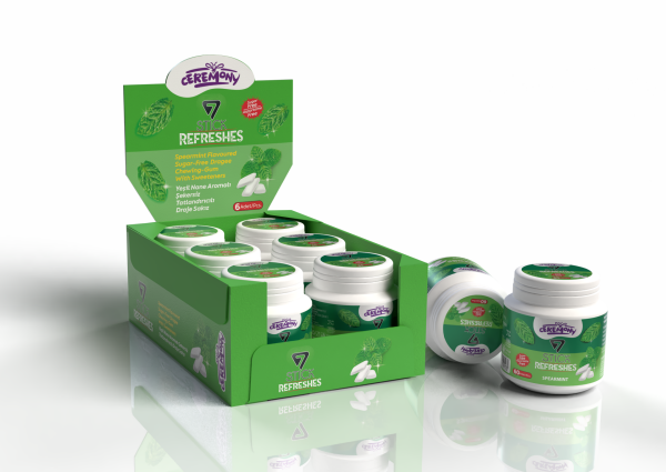 7STICK SEKERSIZ SPEARMINT AROMALI DRAJE SAKIZ 60 PCS (6Adet)
