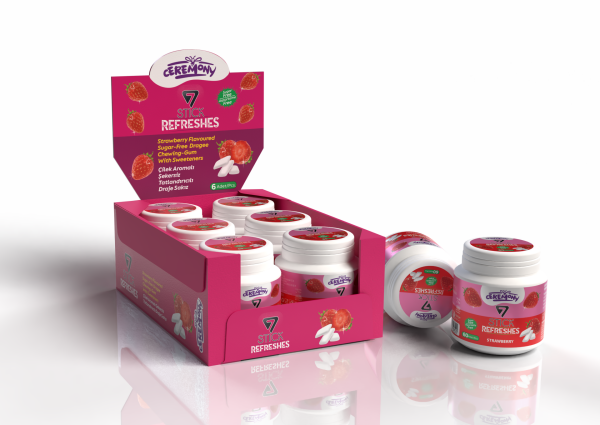 7STICK SEKERSIZ STRAWBERRY AROMALI DRAJE SAKIZ 60 PCS(6 Adet)