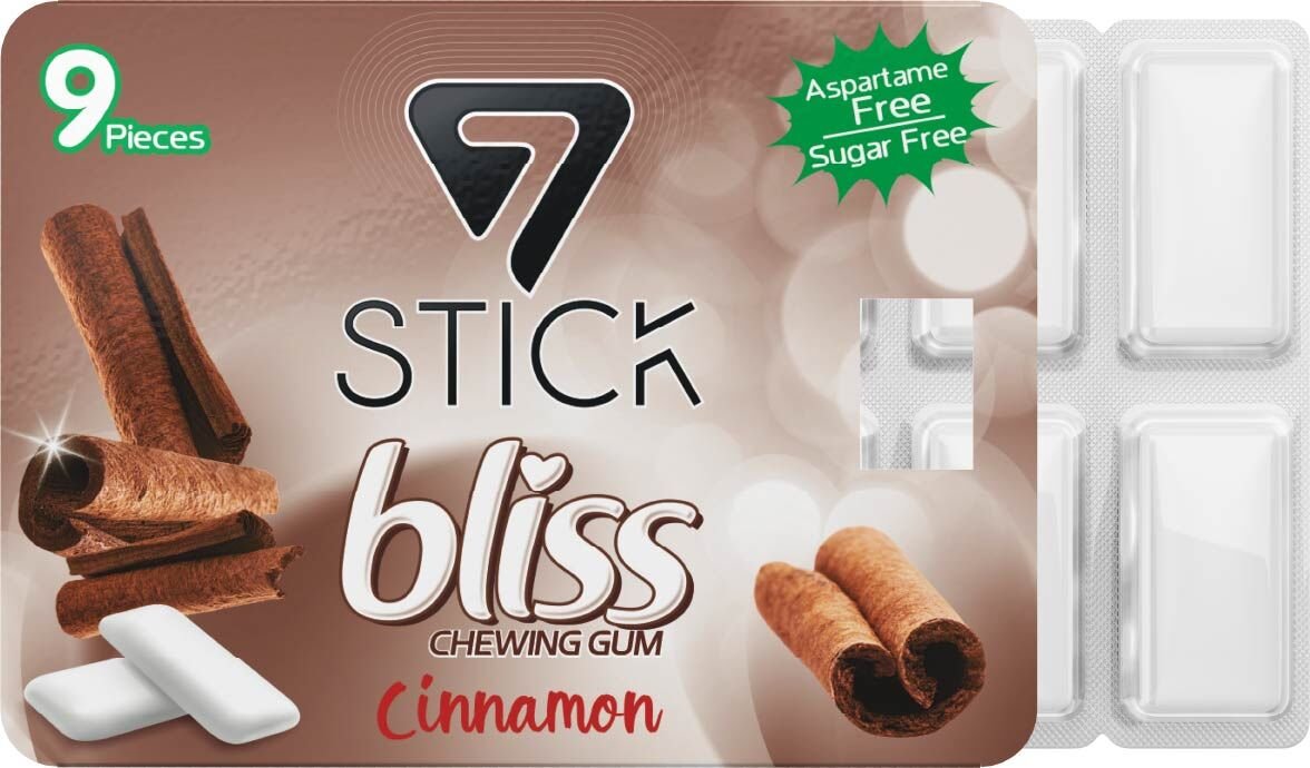 7STICK SEKERSIZ CINNAMON AROMALI BLISTER SAKIZ 9 PCS