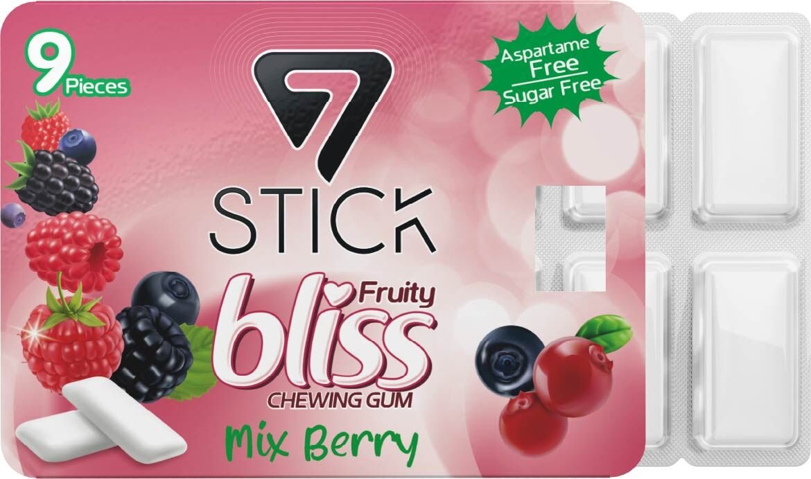 7STICK SEKERSIZ MIX BERRY AROMALI BLISTER SAKIZ 9 PCS