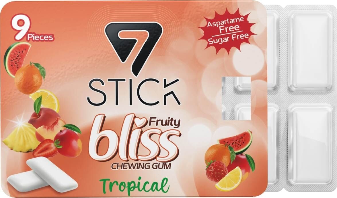7STICK SEKERSIZ TROPICAL AROMALI BLISTER SAKIZ 9 PCS
