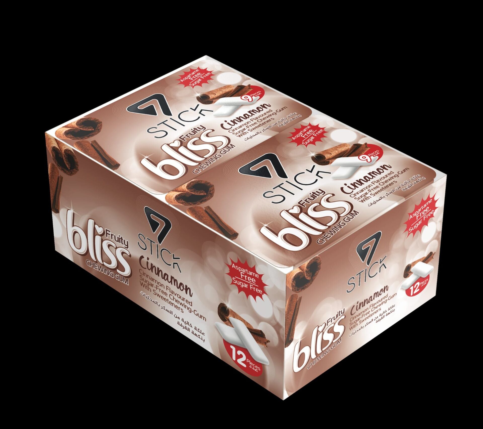 7STICK SEKERSIZ CINNAMON AROMALI BLISTER SAKIZ 9 PCS (12Adet)