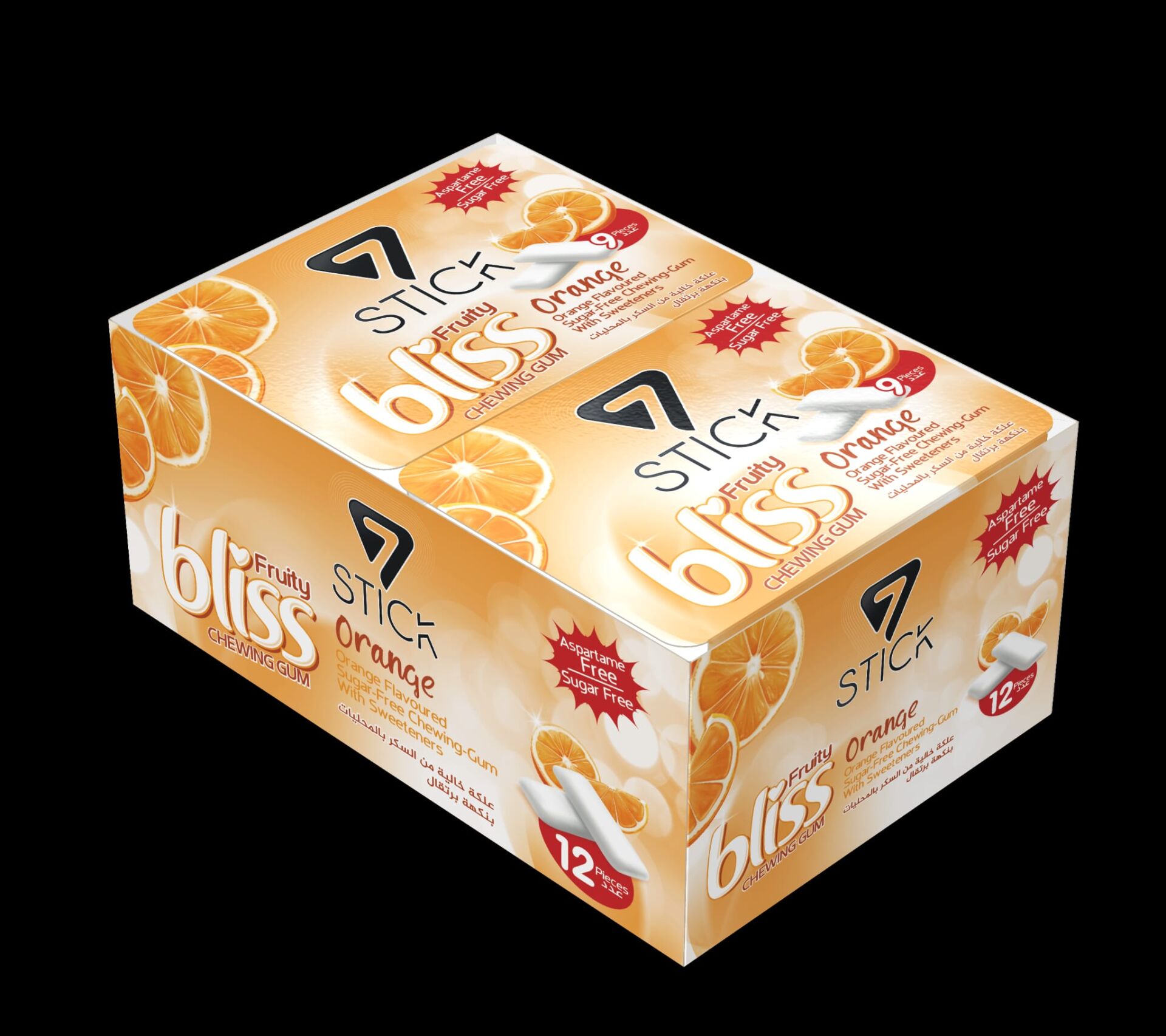 7STICK SEKERSIZ ORANGE AROMALI BLISTER SAKIZ 9 PCS (12Adet)