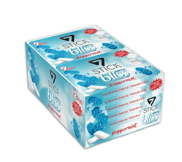 7STICK SEKERSIZ PEPPERMINT AROMALI BLISTER SAKIZ 9 PCS (12Adet)