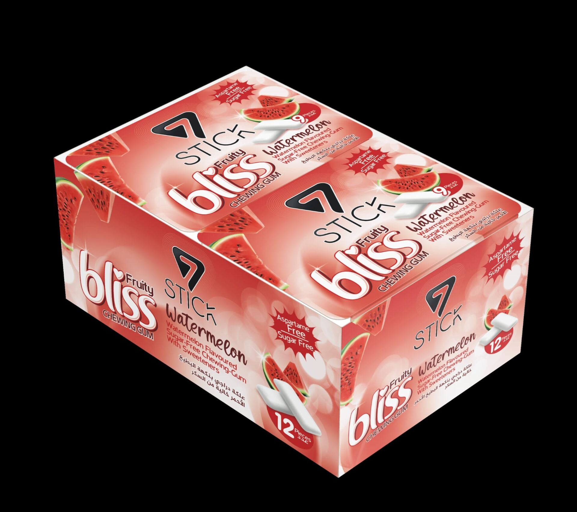 7STICK SEKERSIZ WATERMELON AROMALI BLISTER SAKIZ 9 PCS (12Adet)