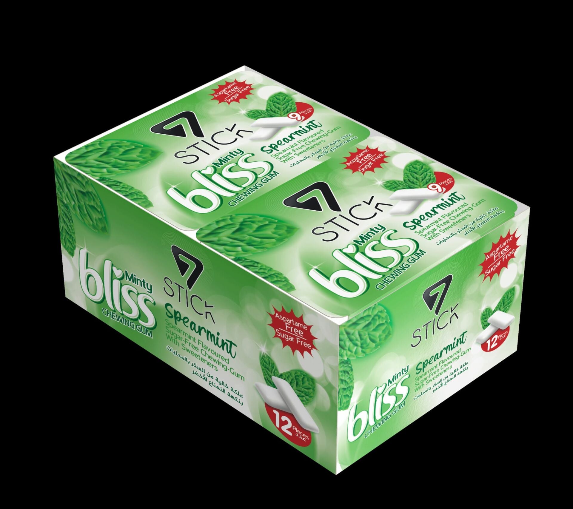 7STICK SEKERSIZ SPEARMINT AROMALI BLISTER SAKIZ 9 PCS (12Adet)
