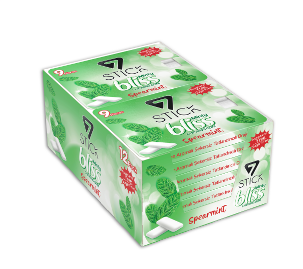7STICK SEKERSIZ SPEARMINT AROMALI BLISTER SAKIZ 9 PCS (12Adet)
