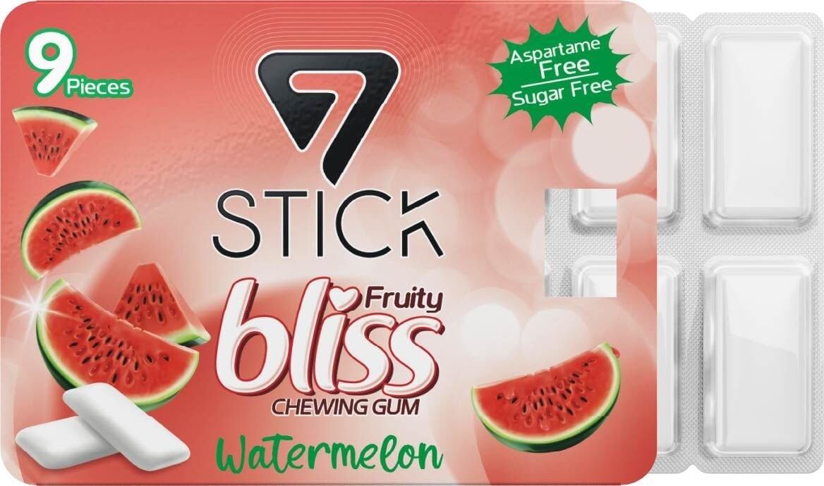 7STICK SEKERSIZ WATERMELON AROMALI BLISTER SAKIZ 9 PCS